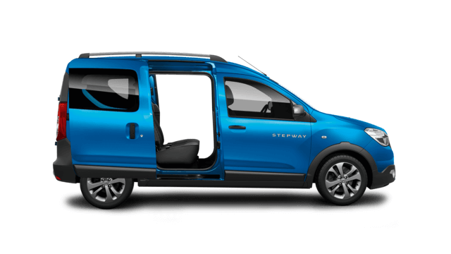 Seitenansicht - Offene Schiebetür vom blauen Auto - Dacia Dokker - Renault Ahrens Hannover